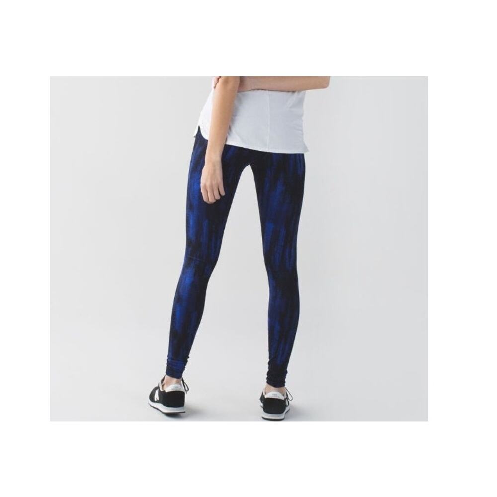 Lululemon Wonder Under Pant Roll Down Luon Nightsky Blue Leggings Size 6